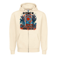 Sandshell dream' in red white and blue Zipper Hoodie - MaliasSmallBusiness