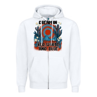 White dream' in red white and blue Zipper Hoodie - MaliasSmallBusiness