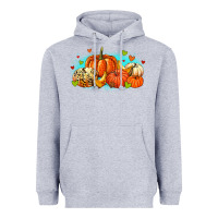 Heather Grey thankful pumpkins Heavyweight Hoodie - MaliasSmallBusiness