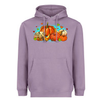 Lavender thankful pumpkins Heavyweight Hoodie - MaliasSmallBusiness