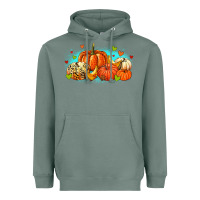 Sage thankful pumpkins Heavyweight Hoodie - MaliasSmallBusiness