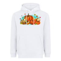 White thankful pumpkins Heavyweight Hoodie - MaliasSmallBusiness