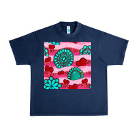 Navy valentines day turquoise gemstone  and hearts Urban Heavy Tee - BundleAndBundleShop