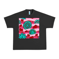 Pigment Black valentines day turquoise gemstone  and hearts Urban Heavy Tee - BundleAndBundleShop