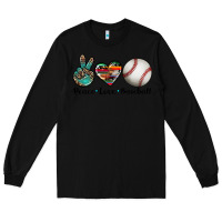 Black peace love baseball Long Sleeve Tee - Artiststas