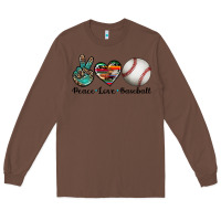 Chestnut peace love baseball Long Sleeve Tee - Artiststas