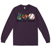 Plum peace love baseball Long Sleeve Tee - Artiststas