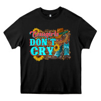 Black cowgirls don't crty boots hat sunflowers Heavy Core Tee - Artiststas