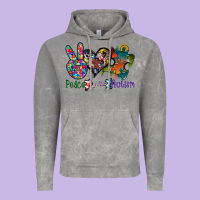 Peace Love Autism Vintage Hoodie Designed By Sublimationcraftshop
