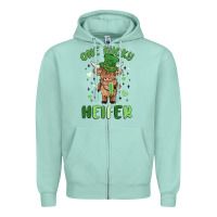 Seafoam one lucky heifer Zipper Hoodie - MaliasSmallBusiness