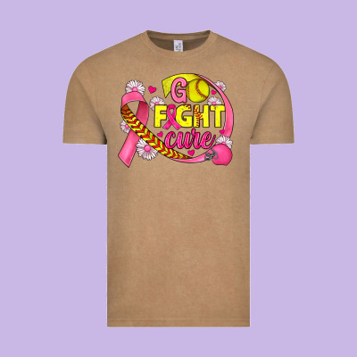 Breast Cancer Go Fight Cure Softball Vintage Tee Designed By Jahusdesignshop