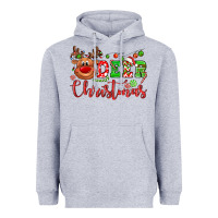 Heather Grey Deer Christmas reindeer Heavyweight Hoodie - NancyCooperArtShop