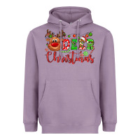 Lavender Deer Christmas reindeer Heavyweight Hoodie - NancyCooperArtShop