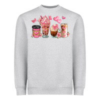 Heather Grey floral coffee cups Heavyweight Sweatshirt - JahusDesignShop