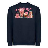 Navy floral coffee cups Heavyweight Sweatshirt - JahusDesignShop