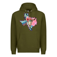 Army Green Texas Boho Bull Skull Premium Hoodie - Bettercallsaul