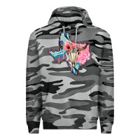 Slate Camo Texas Boho Bull Skull Premium Hoodie - Bettercallsaul