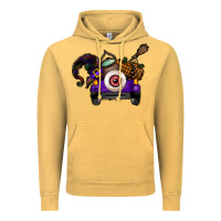Vintage Mustard Halloween Truck Vintage Hoodie - CowhideDigitalArt