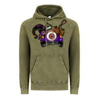 Vintage Olive Halloween Truck Vintage Hoodie - CowhideDigitalArt