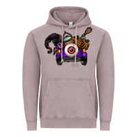 Vintage Zinc Halloween Truck Vintage Hoodie - CowhideDigitalArt