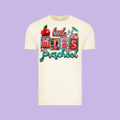 Little Miss Preschool Vintage Tee Designed By Adodesignshop