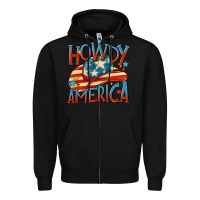 Black howdy america Zipper Hoodie - MaliasSmallBusiness