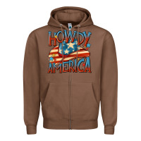 Chestnut howdy america Zipper Hoodie - MaliasSmallBusiness