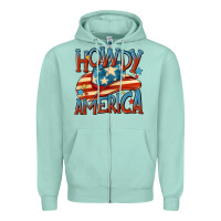 Seafoam howdy america Zipper Hoodie - MaliasSmallBusiness