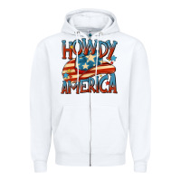 White howdy america Zipper Hoodie - MaliasSmallBusiness