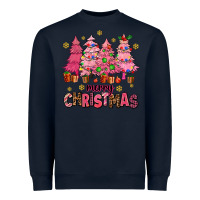 Navy pink christmas trees Heavyweight Sweatshirt - AdoDesignShop