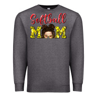 Charcoal Heather Softball Mom Premium Sweatshirt - BundleAndBundleShop