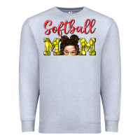 Heather Grey Softball Mom Premium Sweatshirt - BundleAndBundleShop