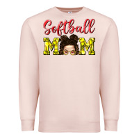 Pale Pink Softball Mom Premium Sweatshirt - BundleAndBundleShop