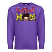 Purple Softball Mom Premium Sweatshirt - BundleAndBundleShop