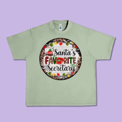 Christmas Santas Favorite Secretary    Light Urban Heavy Tee Designed By Adodesignshop