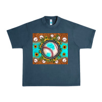 Midnight Navy baseball turquoise sunflower Urban Heavy Tee - JahusDesignShop