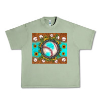 Oil Green baseball turquoise sunflower Urban Heavy Tee - JahusDesignShop