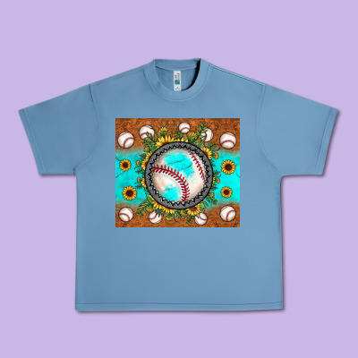 Baseball Turquoise Sunflower Urban Heavy Tee Designed By Jahusdesignshop