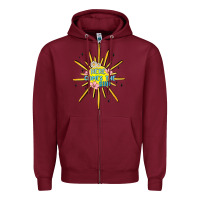 Burgundy here comes the sun Zipper Hoodie - MaliasSmallBusiness