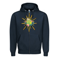 Navy here comes the sun Zipper Hoodie - MaliasSmallBusiness
