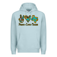 Blue Mist Peace Love Texas Premium Hoodie - Bettercallsaul