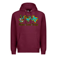 Burgundy Peace Love Texas Premium Hoodie - Bettercallsaul