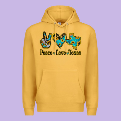 Peace Love Texas Premium Hoodie Designed By Bettercallsaul