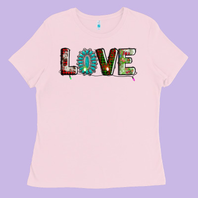 Love Christmas Gemstone Ladies Tee Designed By Adodesignshop