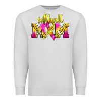Dove Grey Softball Mom Breast Cancer Premium Sweatshirt - BundleAndBundleShop