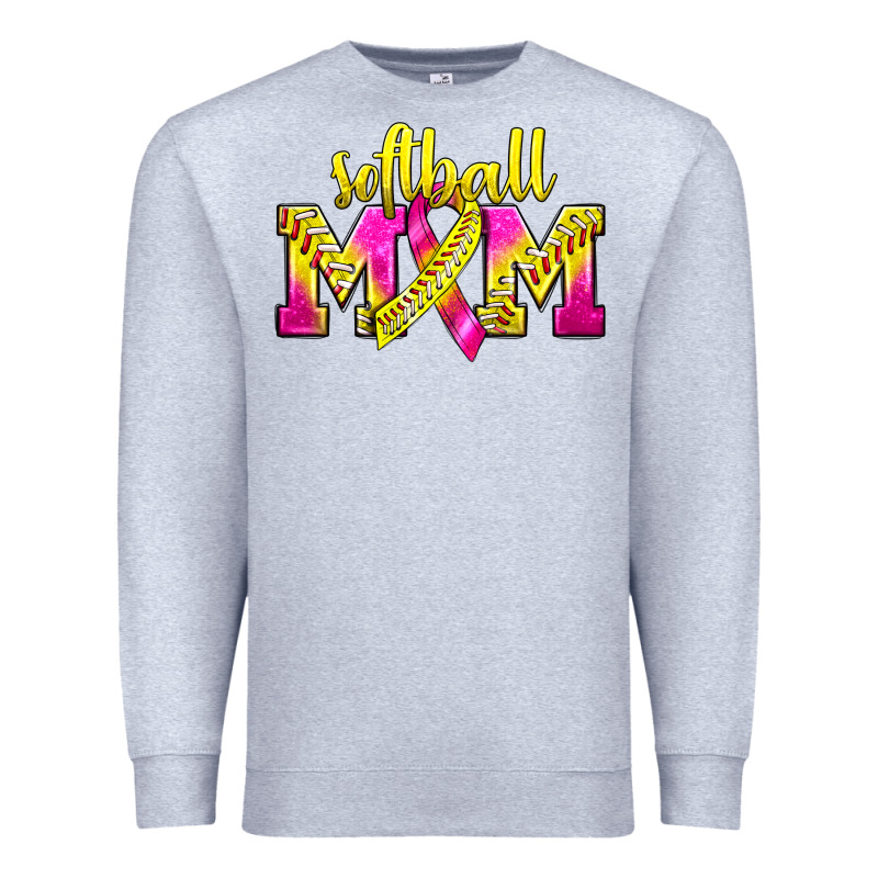 Softball Mom Breast Cancer Premium Sweatshirt by BundleAndBundleShop | Teevron