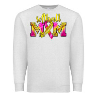 Oatmeal Heather Softball Mom Breast Cancer Premium Sweatshirt - BundleAndBundleShop