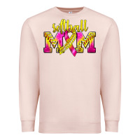 Pale Pink Softball Mom Breast Cancer Premium Sweatshirt - BundleAndBundleShop