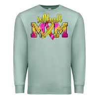 Seafoam Softball Mom Breast Cancer Premium Sweatshirt - BundleAndBundleShop