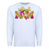 White Softball Mom Breast Cancer Premium Sweatshirt - BundleAndBundleShop